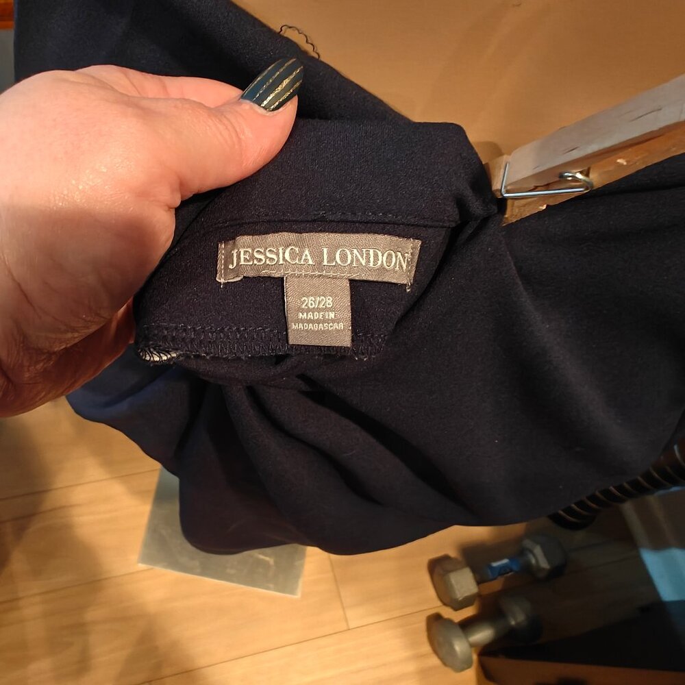 Jessica London Bi-Stretch Navy Straight Skirt 26/28 - Picture 6 of 9